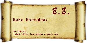 Beke Barnabás névjegykártya
