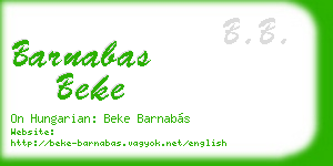 barnabas beke business card